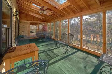 Large sunroom in your Smoky Mountain cabin rental.